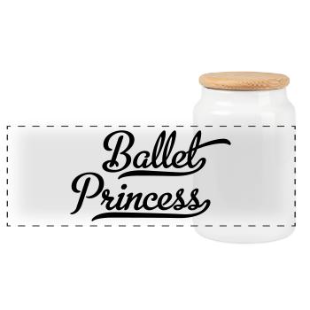 Ballet Princess - Panoramic Cookie Jar with Wooden Lid - white - Front