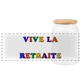 RETRAITE. RETRAITE. RETRAITEE. SENIOR. MAMIE. PAPY - Boîte à biscuits avec couvercle en bois - blanc - Devant