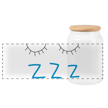 sleep - Panoramic Cookie Jar with Wooden Lid - white - Front