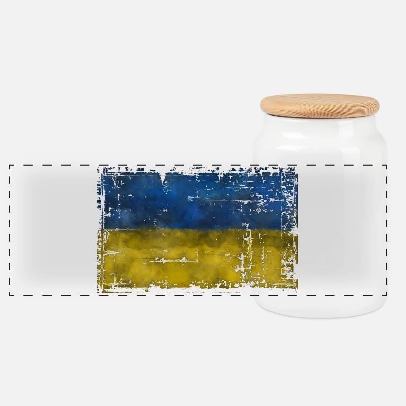 Ukraine - Panorama Keksdose mit Holzdeckel - Weiß