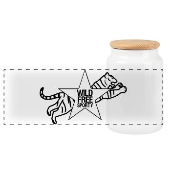 Sport Sportler Tiger Tier Fun Sprüche Geschenk - Panoramic Cookie Jar with Wooden Lid - white - Front