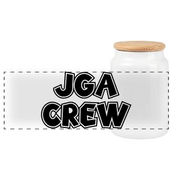 JGA Junggesellenabschied JGA Crew Party Bestseller - Panorama Keksdose mit Holzdeckel - Weiß - Vorne