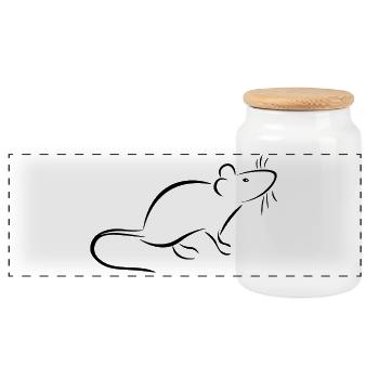 Ratte und Maus - halten zahme Ratten oder Mäuse - Panorama Keksdose mit Holzdeckel - Weiß - Vorne