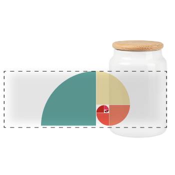 Couleur du ratio d’or - Boîte à biscuits avec couvercle en bois - blanc - Devant