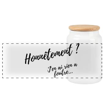 Honnêtement ? Design Humour Décontracté - Boîte à biscuits avec couvercle en bois - blanc - Devant