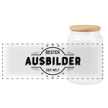 ausbilder - Panorama Keksdose mit Holzdeckel - Weiß - Vorne