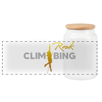 ROCK CLIMBING - Panoramic Cookie Jar with Wooden Lid - white - Front