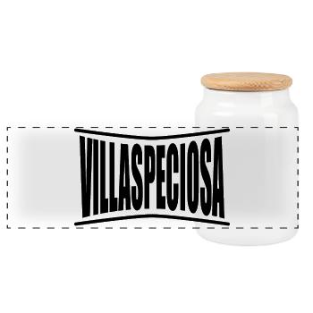 Villaspeciosa t-shirt Sardinia - Panoramic Cookie Jar with Wooden Lid - white - Front