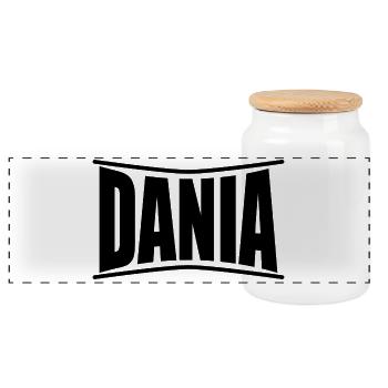 Idée cadeau t-shirt Dania - Boîte à biscuits avec couvercle en bois - blanc - Devant