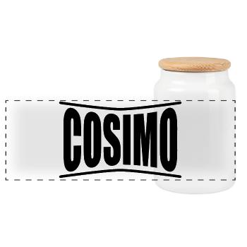 Idée cadeau t-shirt Cosimo - Boîte à biscuits avec couvercle en bois - blanc - Devant
