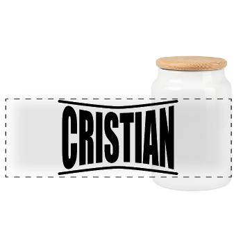Cristian T-Shirt Geschenkidee - Panorama Keksdose mit Holzdeckel - Weiß - Vorne
