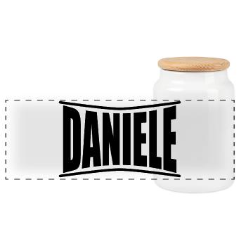 Daniele T-Shirt Geschenkidee - Panorama Keksdose mit Holzdeckel - Weiß - Vorne