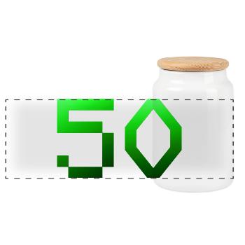 für alle, 50 Pixelig - Panorama Keksdose mit Holzdeckel - Weiß - Vorne