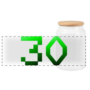 schenken, 30 Pixelig - Panorama Keksdose mit Holzdeckel - Weiß - Vorne