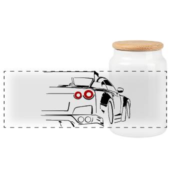 voiture de sport course tuning moteur - Boîte à biscuits avec couvercle en bois - blanc - Devant