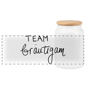 Team Bräutigam - Panorama Keksdose mit Holzdeckel - Weiß - Vorne