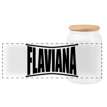 t-shirt Flaviana t-shirt gift idea - Panoramic Cookie Jar with Wooden Lid - white - Front