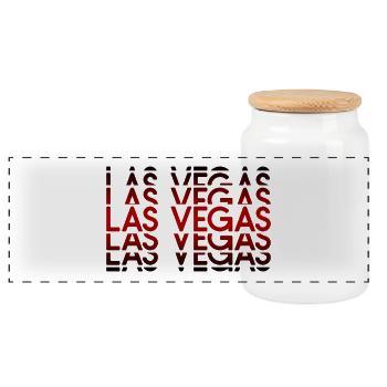 Motif néon de Las Vegas - Boîte à biscuits avec couvercle en bois - blanc - Devant