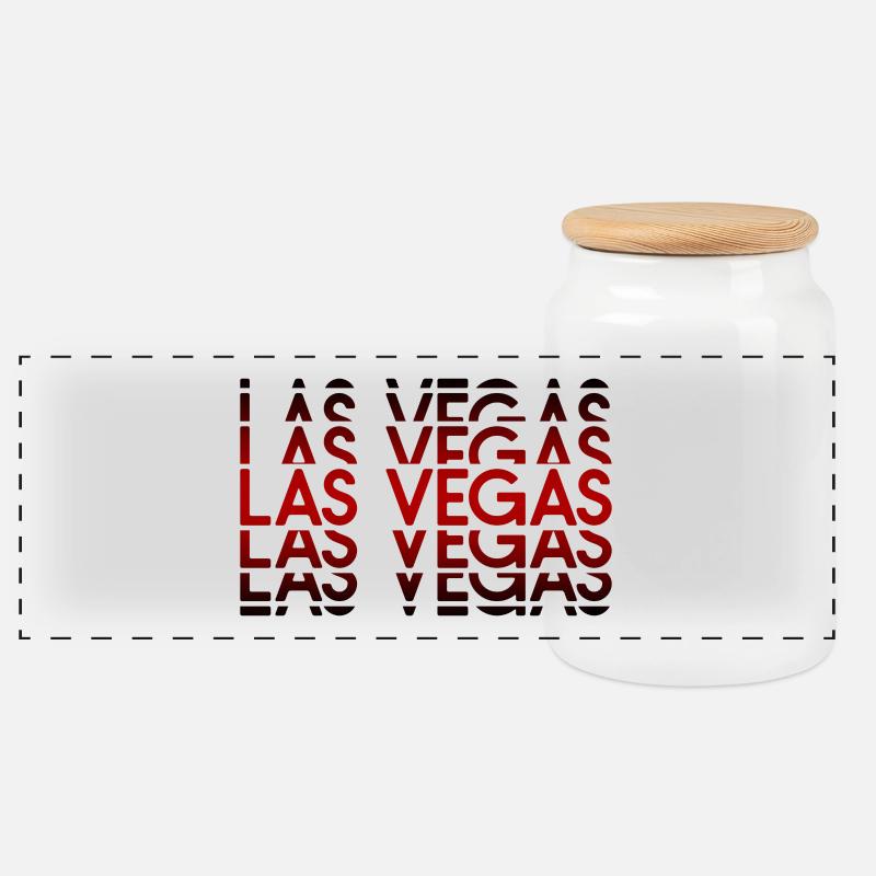 Las Vegas Neon Pattern - Panoramic Cookie Jar with Wooden Lid - white