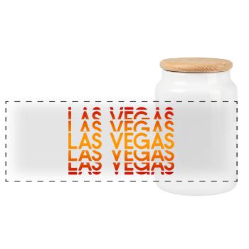Disposition néon de Las Vegas - Boîte à biscuits avec couvercle en bois - blanc - Devant