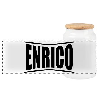 Idée cadeau t-shirt Enrico t-shirt - Boîte à biscuits avec couvercle en bois - blanc - Devant
