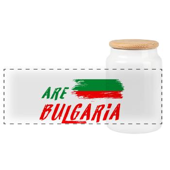 Wir sind Bulgarien Flagge - Panorama Keksdose mit Holzdeckel - Weiß - Vorne