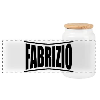 t-shirt Fabrizio t-shirt gift idea - Panoramic Cookie Jar with Wooden Lid - white - Front