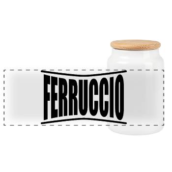 t-shirt Ferruccio t-shirt idée cadeau - Boîte à biscuits avec couvercle en bois - blanc - Devant
