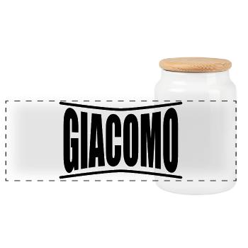 t-shirt Giacomo t-shirt idée cadeau - Boîte à biscuits avec couvercle en bois - blanc - Devant