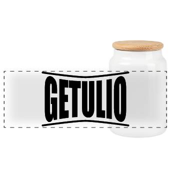t-shirt Getulio t-shirt gift idea - Panoramic Cookie Jar with Wooden Lid - white - Front