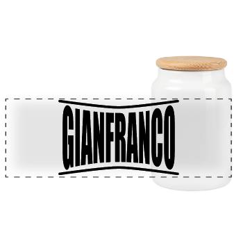 t-shirt Gianfranco t-shirt gift idea - Panoramic Cookie Jar with Wooden Lid - white - Front
