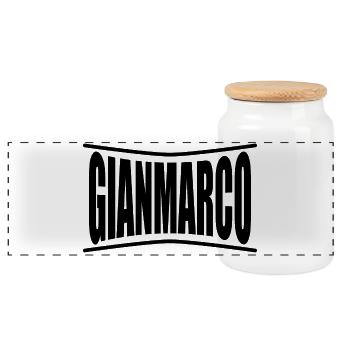t-shirt Gianmarco t-shirt gift idea - Panoramic Cookie Jar with Wooden Lid - white - Front