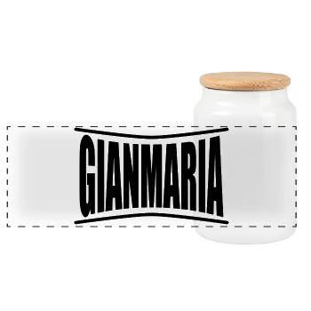 t-shirt Gianmaria t-shirt gift idea - Panoramic Cookie Jar with Wooden Lid - white - Front