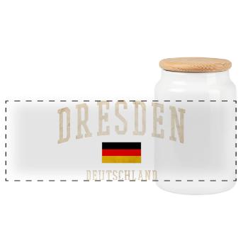 Dresden Flag Vintage Design - Boîte à biscuits avec couvercle en bois - blanc - Devant