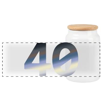 Geburtstagsshirts, 40 Tagesanbruch - Panorama Keksdose mit Holzdeckel - Weiß - Vorne