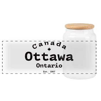 Ottawa 1867 Emblème Vintage - Boîte à biscuits avec couvercle en bois - blanc - Devant