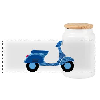 Roller Jeans Summer Italy Freedom Vacation Retro - Panoramic Cookie Jar with Wooden Lid - white - Front