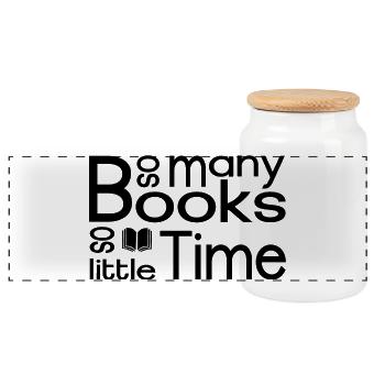 Tant de livres, si peu de temps - Boîte à biscuits avec couvercle en bois - blanc - Devant