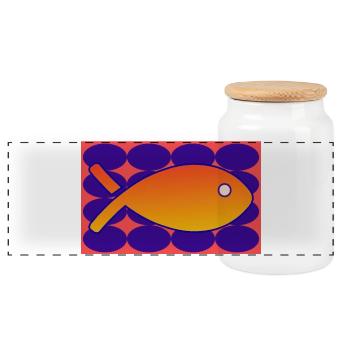 FISCH - Panorama Keksdose mit Holzdeckel - Weiß - Vorne