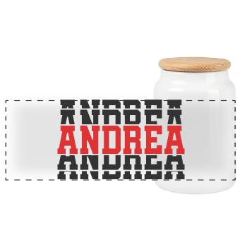 t-shirt Andrea t-shirt idée cadeau texte empilé - Boîte à biscuits avec couvercle en bois - blanc - Devant