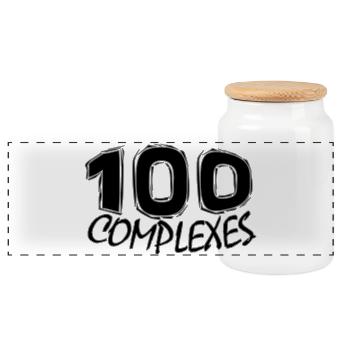 100 complexes - Panoramic Cookie Jar with Wooden Lid - white - Front
