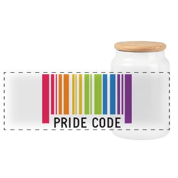 LGBT Pride Month - Pride Code - Panoramic Cookie Jar with Wooden Lid - white - Front