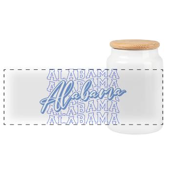 Alabama - Panorama Keksdose mit Holzdeckel - Weiß - Vorne