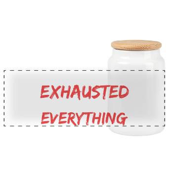 you must be exhausted from watching me - Panoramic Cookie Jar with Wooden Lid - white - Front