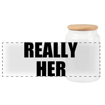 really her - Boîte à biscuits avec couvercle en bois - blanc - Devant