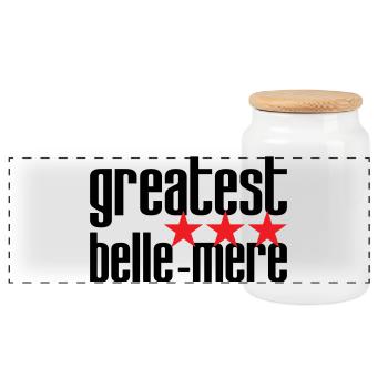 Best Mother-in-Law in the World - Panoramic Cookie Jar with Wooden Lid - white - Front