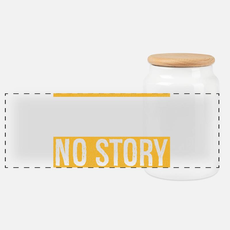 no risk no story - Panorama Keksdose mit Holzdeckel - Weiß