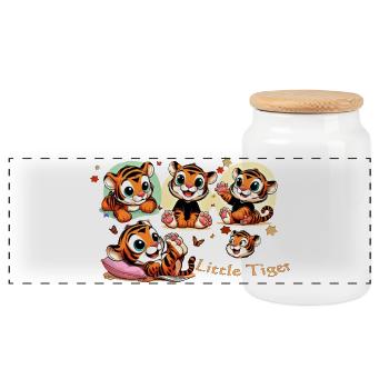 L’univers de jeu de Little Tiger - Boîte à biscuits avec couvercle en bois - blanc - Devant