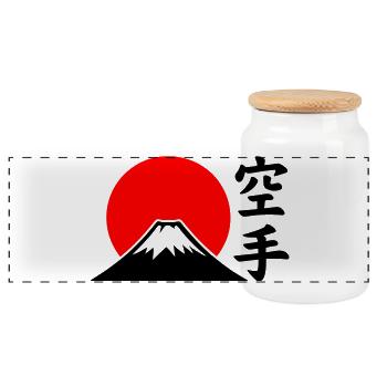 Fuji-San - Boîte à biscuits avec couvercle en bois - blanc - Devant
