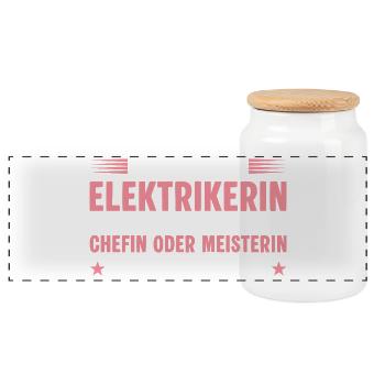 Électricien mais on peut aussi dire patron - Boîte à biscuits avec couvercle en bois - blanc - Devant